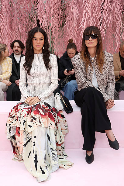 Bruna Marquezine and Caroline de Maigret attend the Chanel Haute Couture Week Spring/Summer 2026 show as part of Pari...