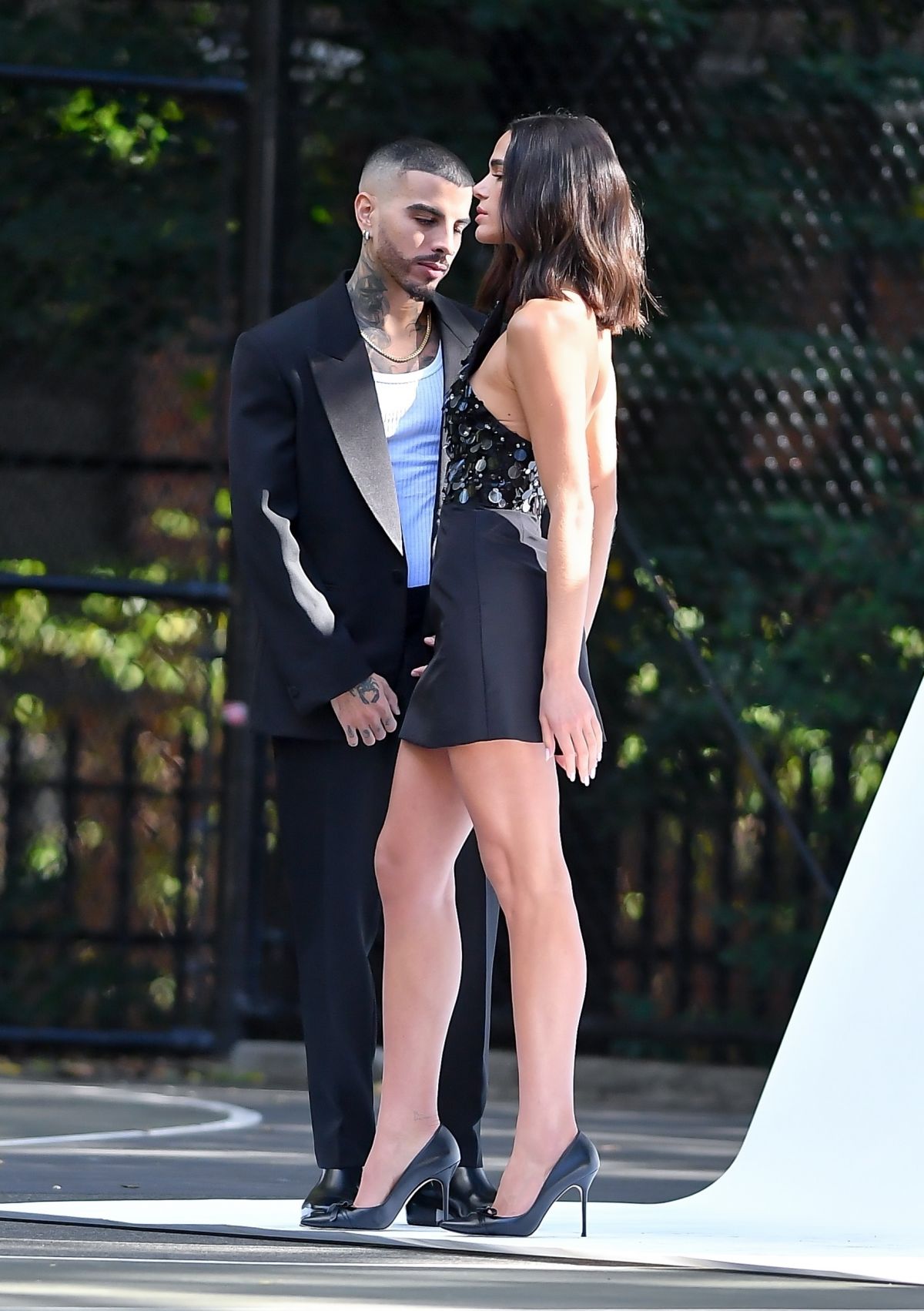 Bruna Marquezine and Rauw Alejandro on the Set