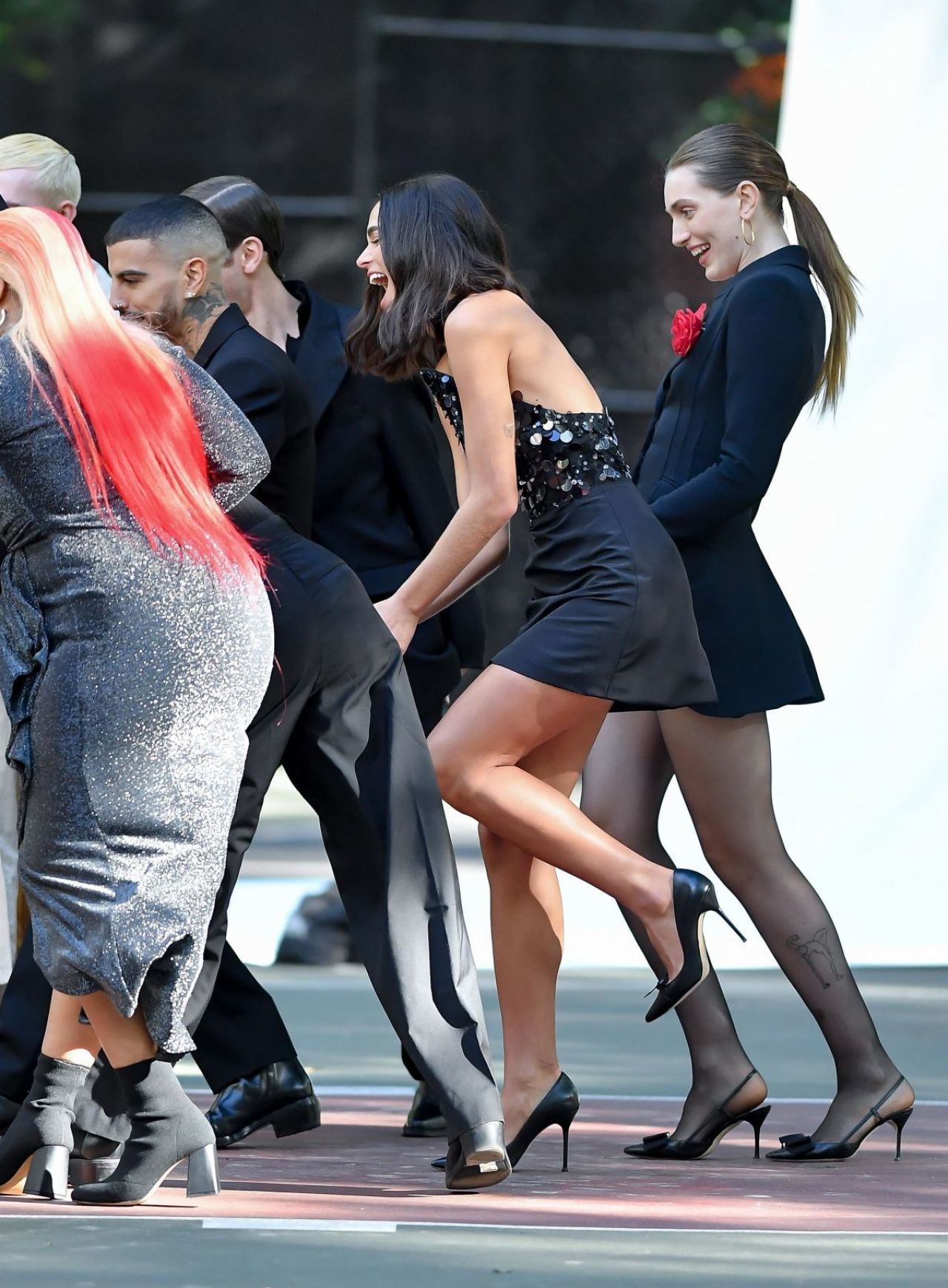 Bruna Marquezine and Rauw Alejandro on the Set