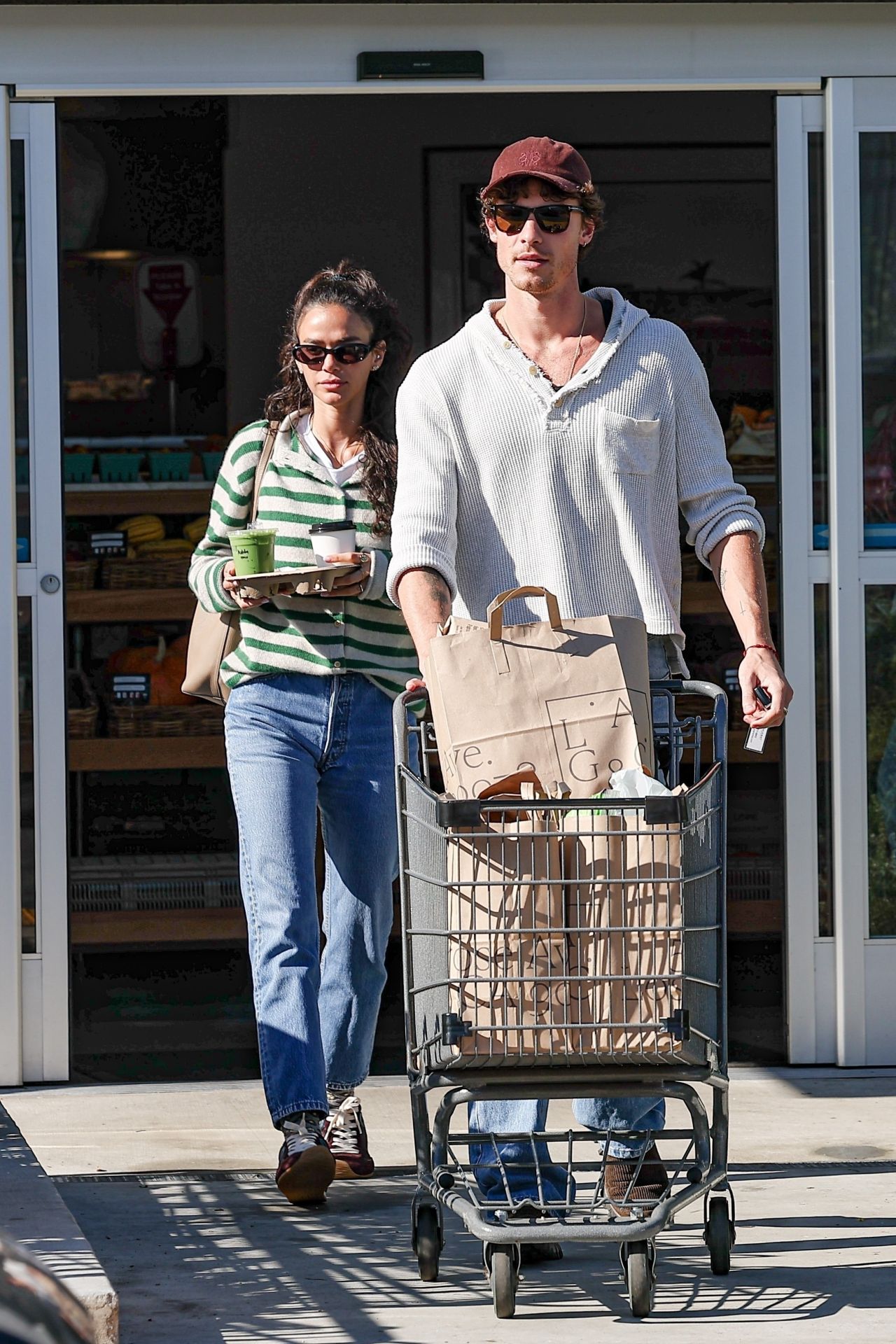 Bruna Marquezine and Shawn Mendes at Organic Groce