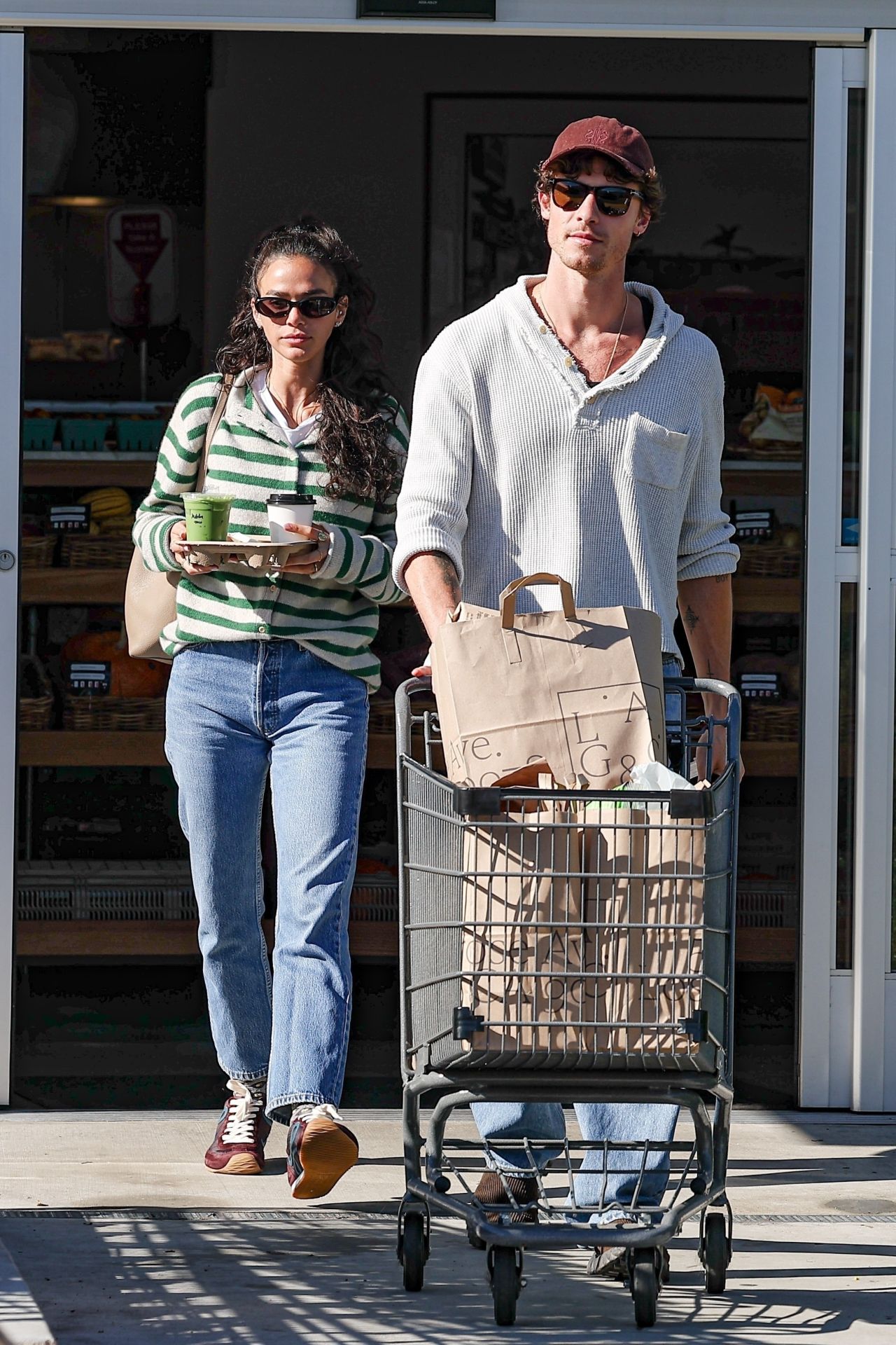 Bruna Marquezine and Shawn Mendes at Organic Groce
