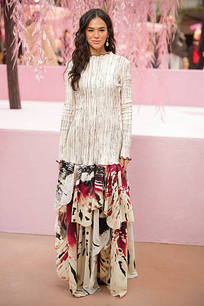 Bruna Marquezine at the Chanel fashion show as part of Haute Couture Spring/Summer 2026 held at the Grand Palais on J...