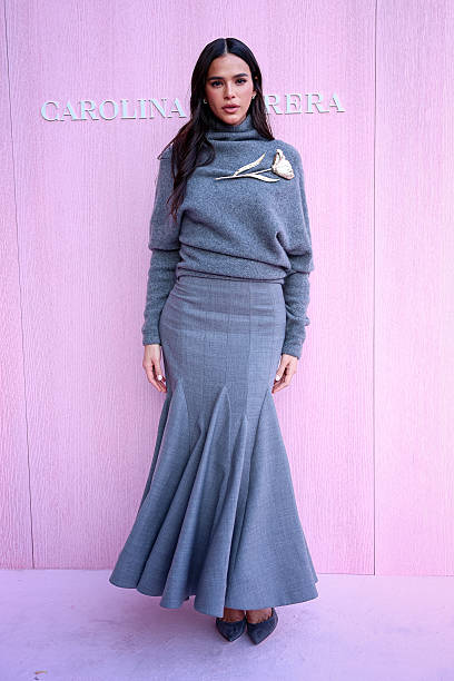 Bruna Marquezine attends a photocall ahead of the Carolina Herrera Spring/Summer 2026 Fashion Show at Plaza Mayor on ...