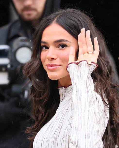 Bruna Marquezine attends Chanel Haute Couture Week Spring/Summer 2026 show as part of Paris Fashion Week on January 2...