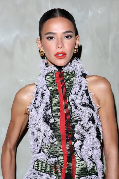 Bruna Marquezine attends the Bottega Veneta fashion show during the Milan Fashion Week Womenswear Fall/Winter 2024-2025 on February 24, 2024 in Milan, Italy.