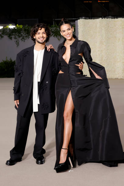 Xolo Maridueña and Bruna Marquezine attend the 2nd Annual Academy Museum Gala at Academy Museum of Motion Pictures on October 15, 2022 in Los Angeles, California.